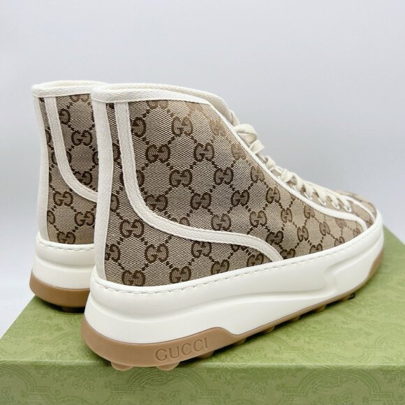 Gucci TENNIS 1977 TRECK HIGH GG JACQUARD SNEAKER Interlocking Mens UK 14 US 14.5 - Picture 10 of 16